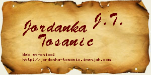 Jordanka Tošanić vizit kartica